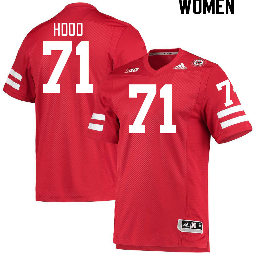 Women #71 Jacob Hood Nebraska Cornhuskers College Football Jerseys Stitched Sale-Red